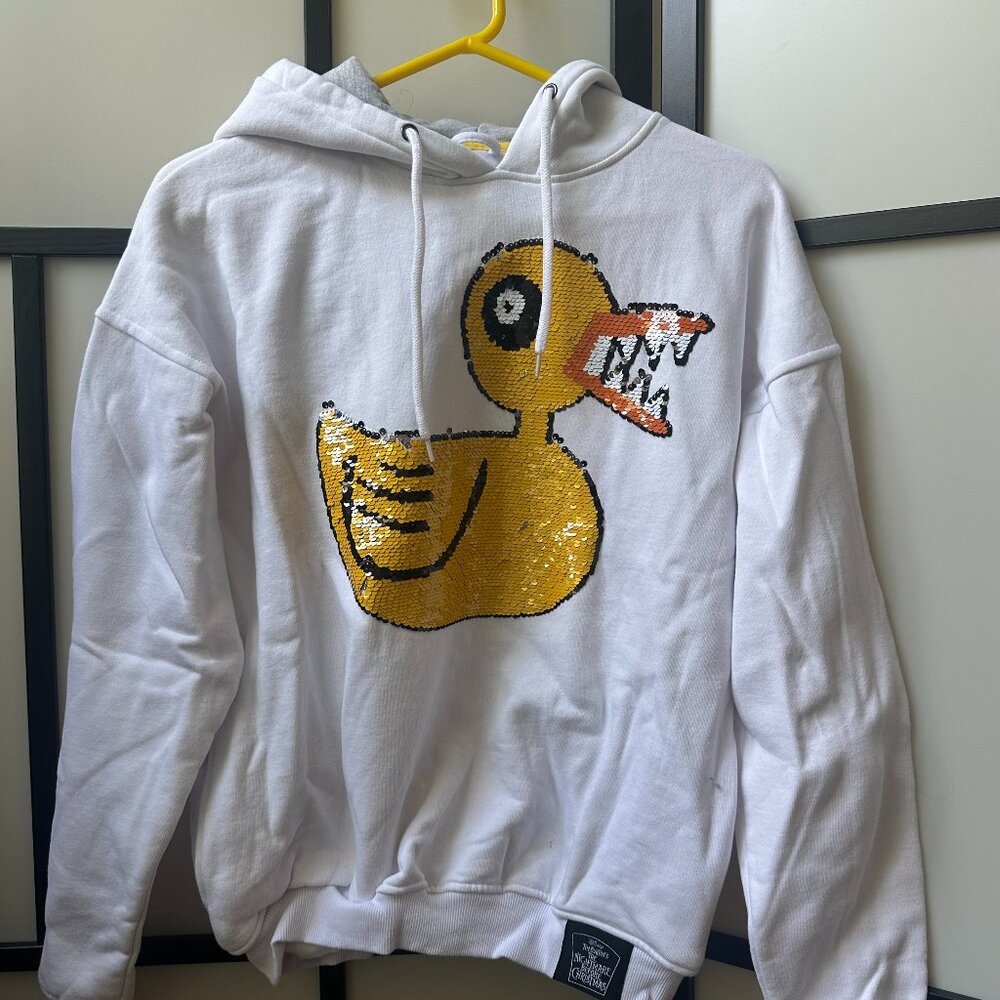 Oh My Disney Nightmare Before Christmas Reversible Sequin Undead Duck Hoodie XS